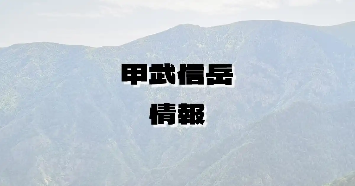 【甲武信岳】こぶしだけ（奥秩父山塊・埼玉県・長野県・山梨県）の詳細情報