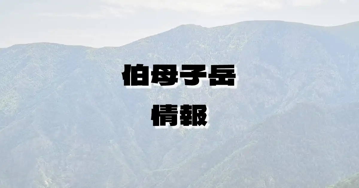 【伯母子岳】おばこだけ（紀伊山地・奈良県）の詳細情報