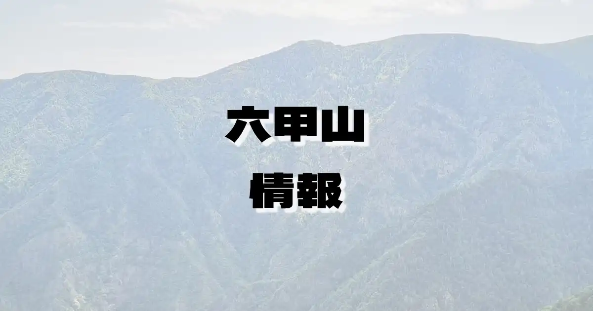 【六甲山】ろっこうさん（六甲山系・兵庫県）の詳細情報