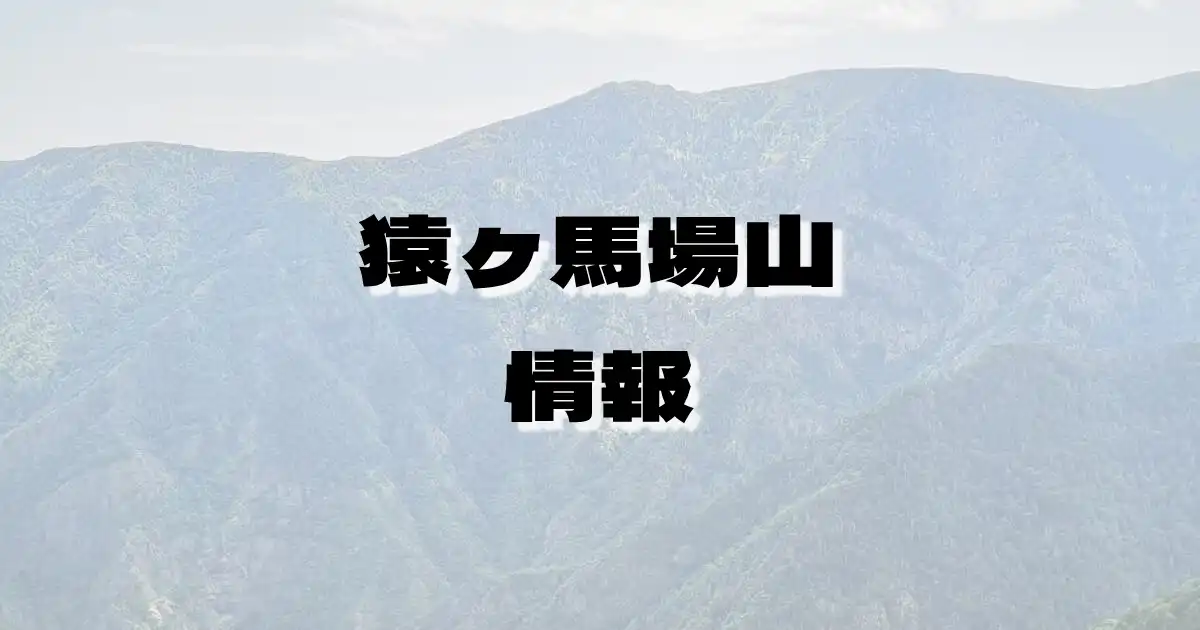 【猿ヶ馬場山】さるがばんばやま（飛騨高地・岐阜県）の詳細情報